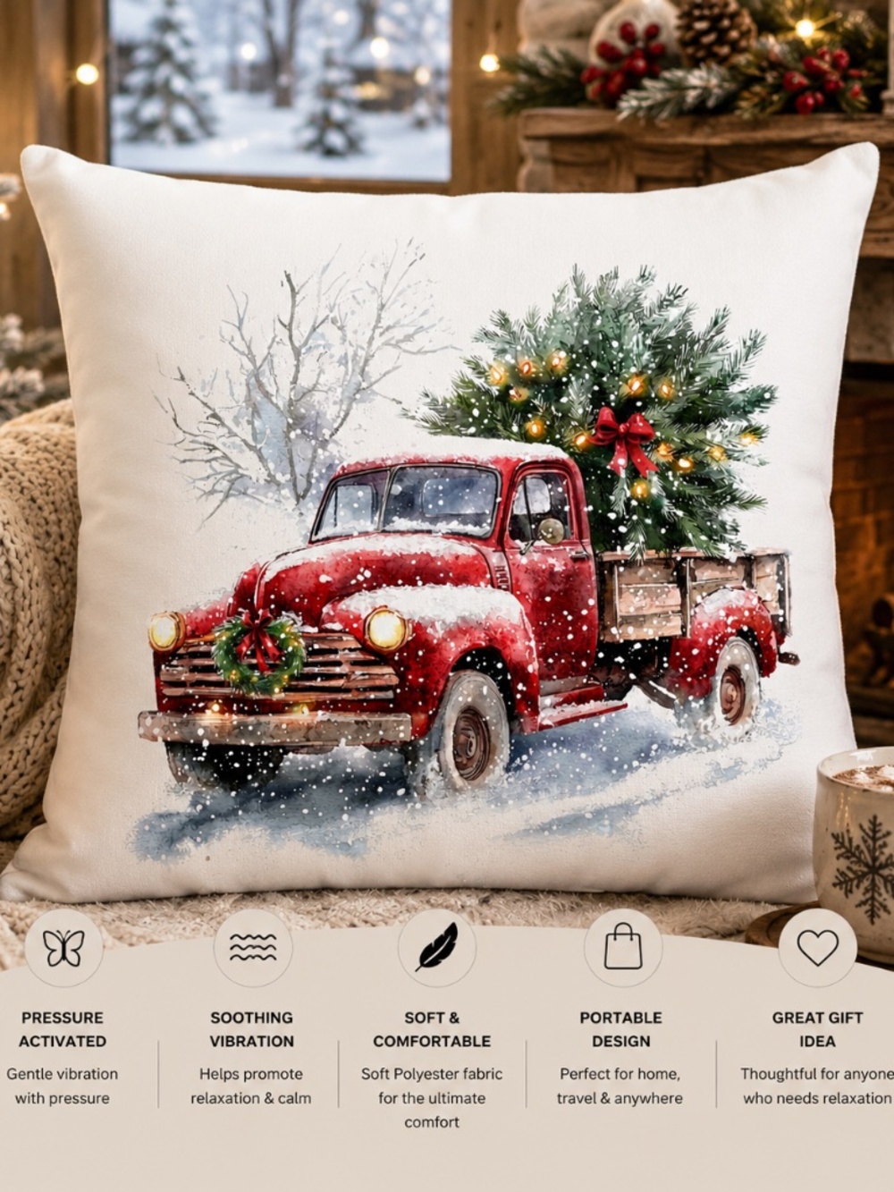 Christmas Truck Pressure Activated Massage Pillow